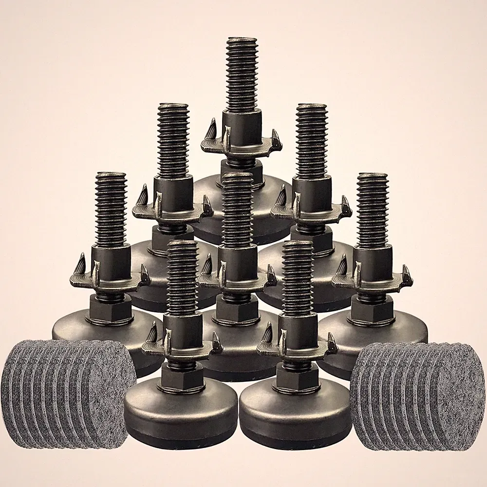 8 Pack Large Base Leveling Feet - Support 1320LBs, T-Nut Kit