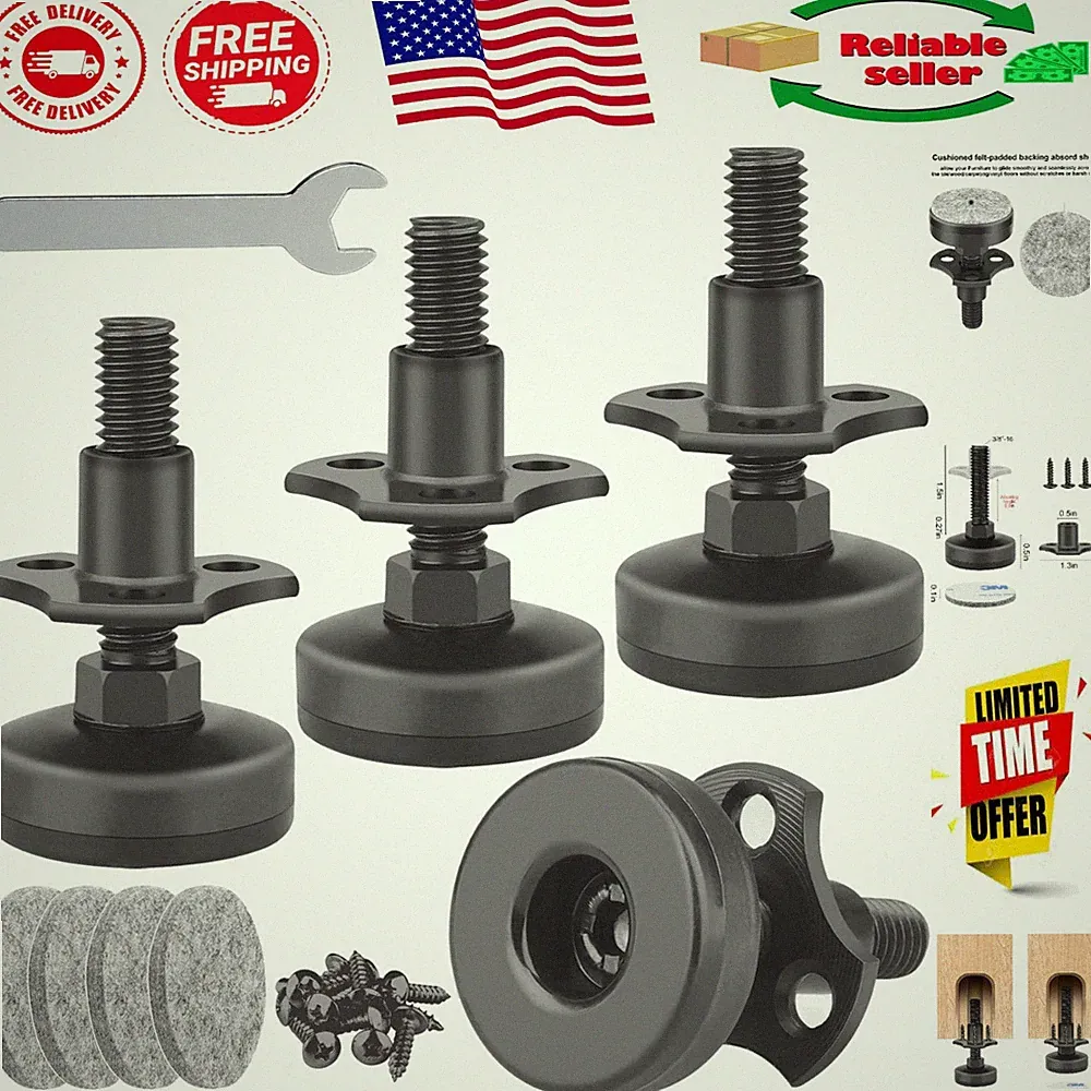 Adjustable Leg Levelers for Tables and Chairs - Supports 1320Lbs, Easy Install