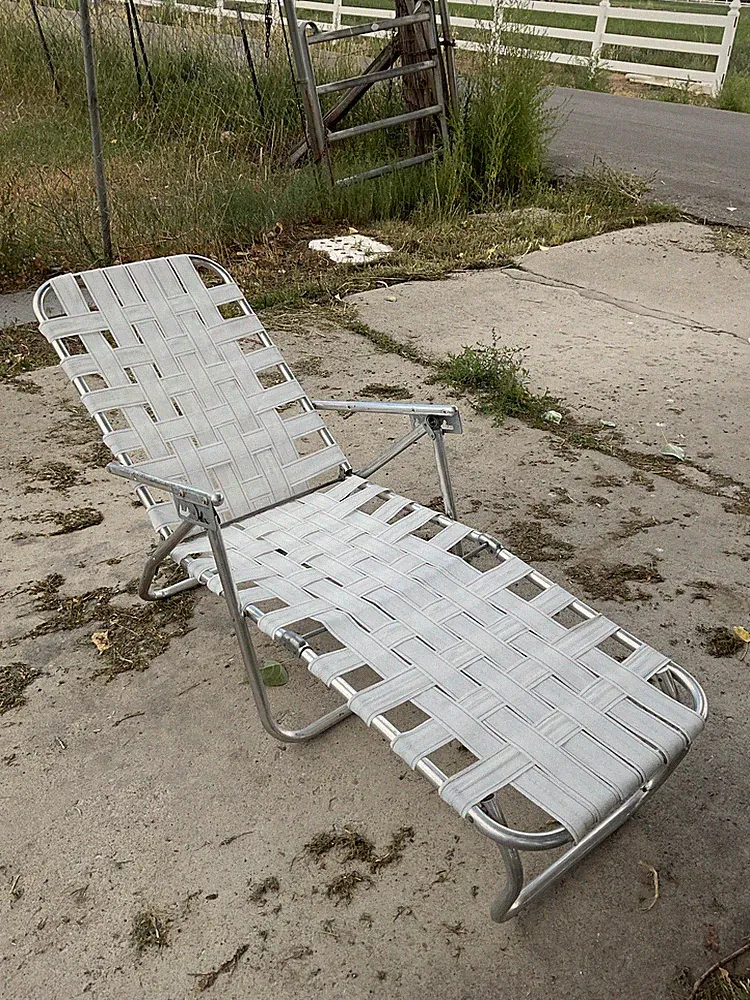 Aluminum Webbed Folding Lawn Patio Beach Chair Chaise Lounge Lightweight Lounger