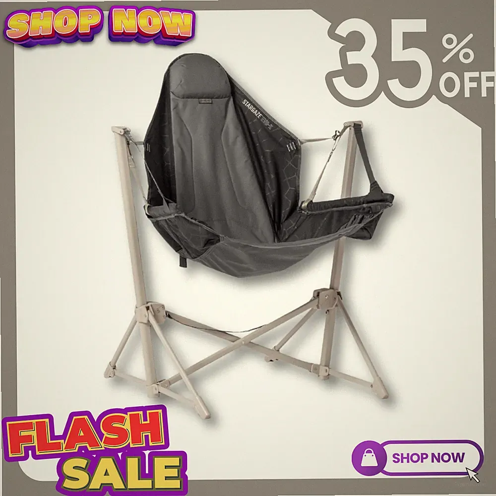 BIG SALE - NEMO Stargaze Evo-X Folding Reclining Camp Chair - Goodnight Black