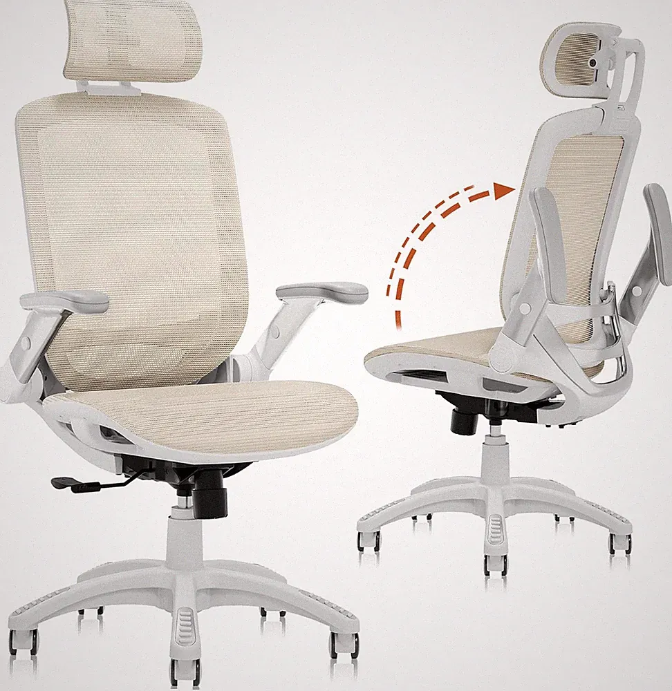High Back Ergonomic Office Chair with Headrest & Flip-Up Arms, 300LBS Capacity