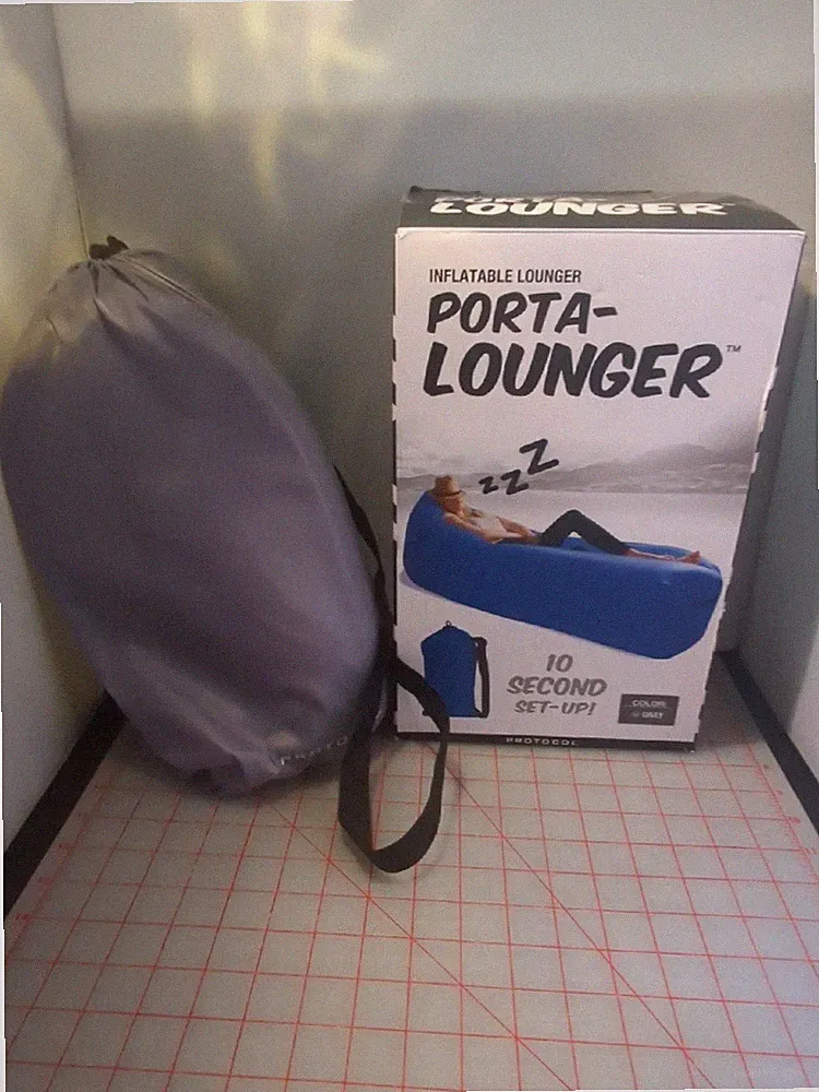 Porta Lounger Inflates 10 Second Set Up 6.5' L Portable + Bag
