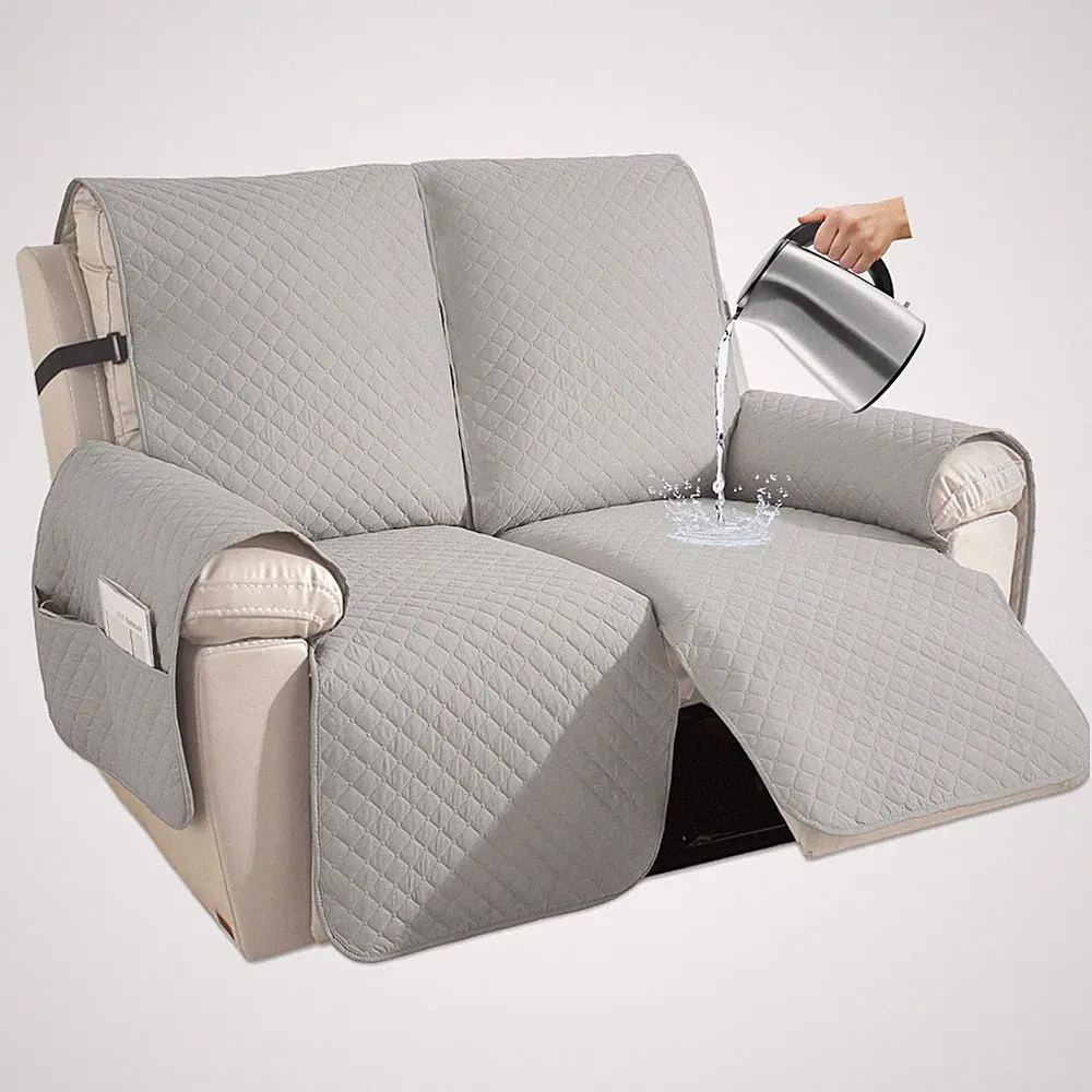 XINEAGE Water Resistant Recliner Cover 2 Seat Loveseat Quilted Thick Protector